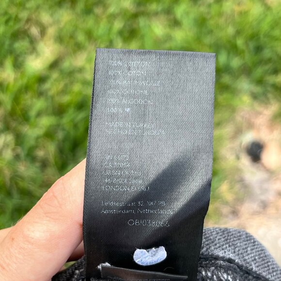 Anthropologie PILCRO Denim Paper Bag Skirt in Washed Black Size 0 - Picture 10 of 10